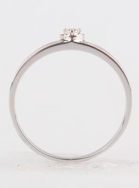 「9.5新」老凤祥单颗钻石戒指铂金95051号正品经典时尚休闲RECLO