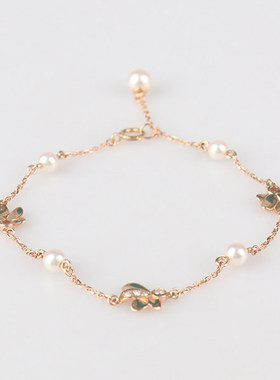 小米珠钻石手链18K黄金