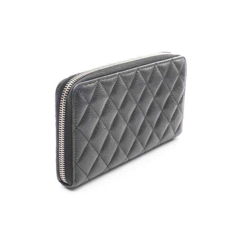 中古Chanel香奈儿女B级9新matelasse菱格纹牛皮长钱包黑色,淘宝优惠券,粉丝福利购,淘宝优惠卷