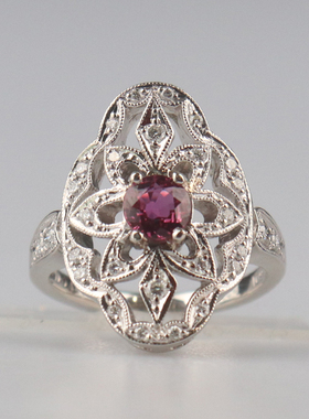 BRANDOFF古典红宝石钻石戒指