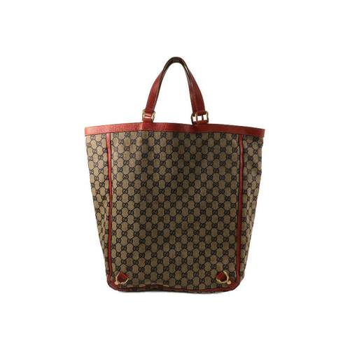 香港中古奢侈品Gucci古驰包C级85新ToteBag托特包帆布托特包棕色 - 图0
