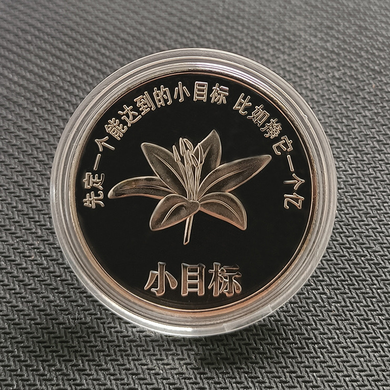 挣它一个亿小目标纪念章硬币励志钱币一亿十亿百亿玫瑰花纪念币-图0