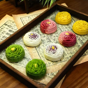 稻香村牡丹鲜花饼300g 传统中式糕点鲜花饼茶点伴手礼盒菏泽特产
