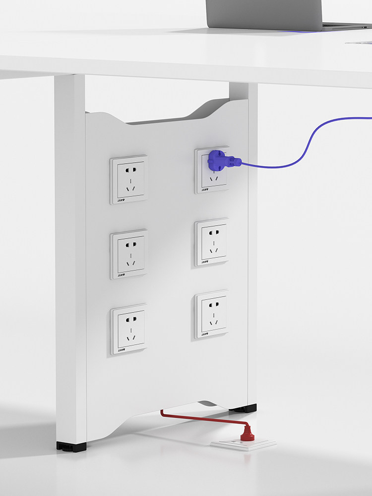 会议室长条桌长方形白色会议桌培训桌办公桌椅组合接待桌简约现代