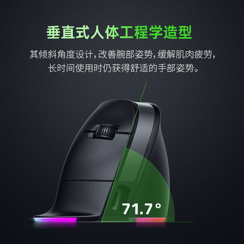 Razer雷蛇Pro Click V2 Vertical Edition电脑垂直AI三模无线鼠标 - 图0