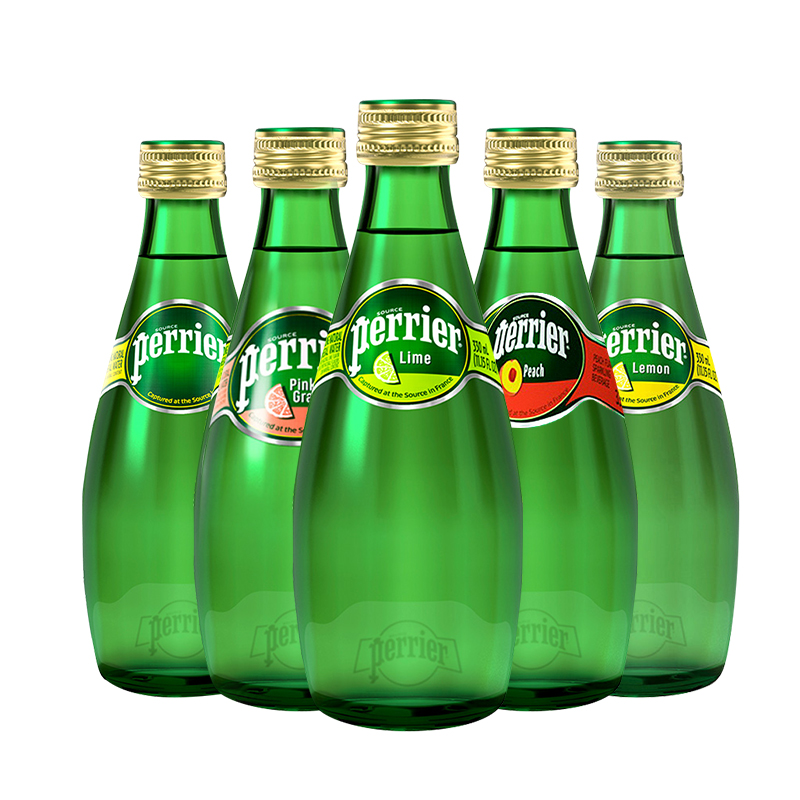 法国进口Perrier巴黎水原味青柠檬气泡水玻璃瓶330ml*24瓶矿泉水 - 图3