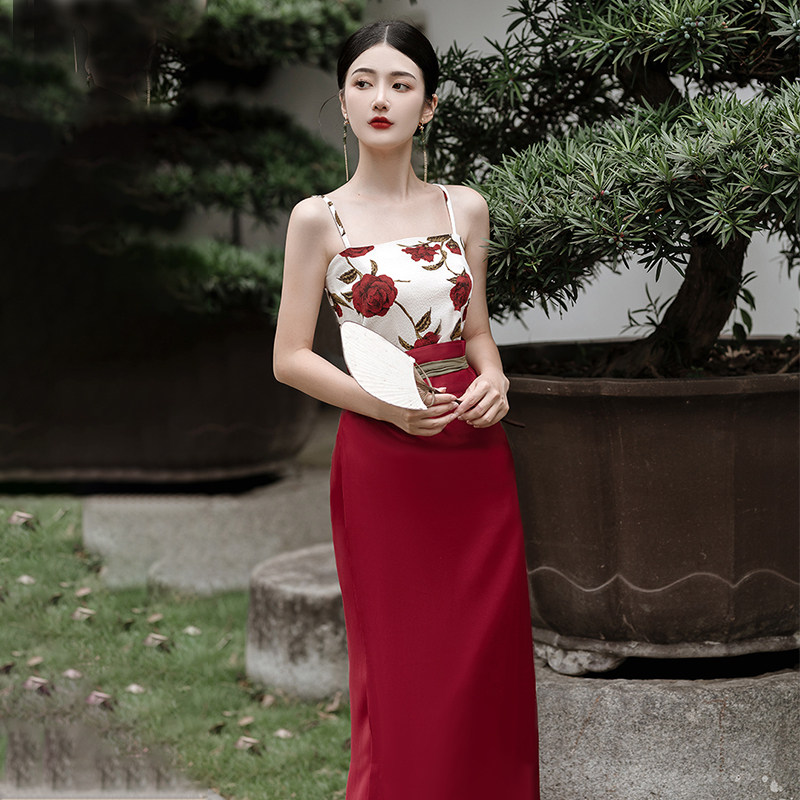 新中式女装宋制女长干寺半袖旋汉服 班彤曼连衣裙