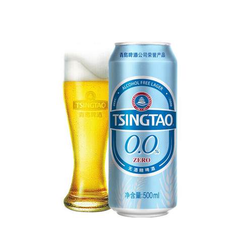 青岛啤酒 无醇啤酒麦汁度5°(0.0%）500ml*12罐整箱装 - 图0