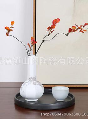新中式小花茶室摆件样板房茶室软装饰品卧室玄关茶室博古架家居