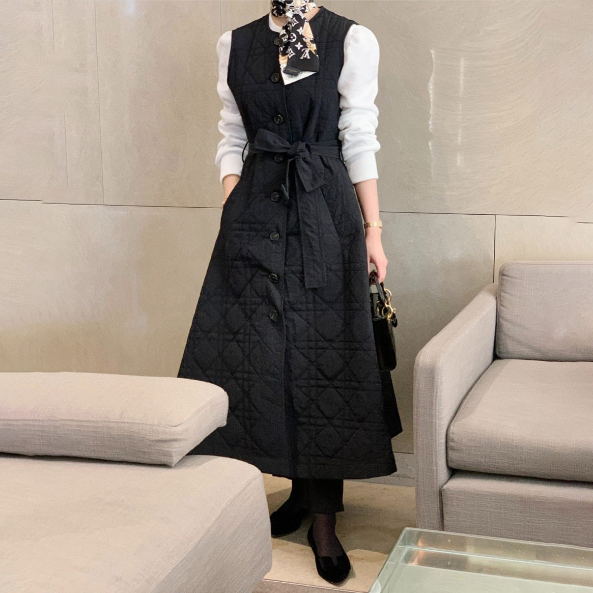 韩国冬装时尚感棉衣棉服短款外套+马甲连衣裙设计感多穿法两件套,淘宝优惠券,粉丝福利购,淘宝优惠卷