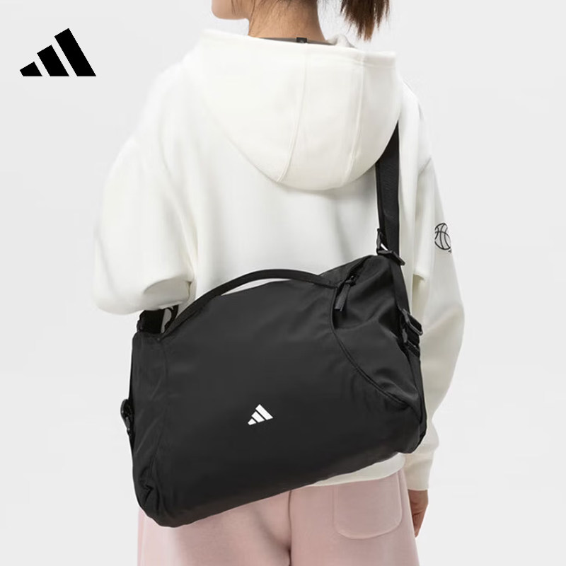 Jinlang adidas Adidas new crossbody bag men's and women's sports casual black backpack KU1535