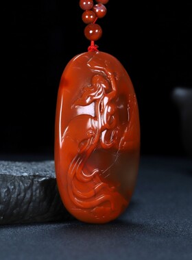 凉山南红玛瑙天然吊坠挂件