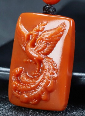 玉思缘男女南红玛瑙朱雀天然吊坠