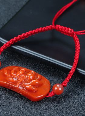 正品四川天然凉山保山南红玛瑙柿子红花鸟喜上眉梢手牌原石55号