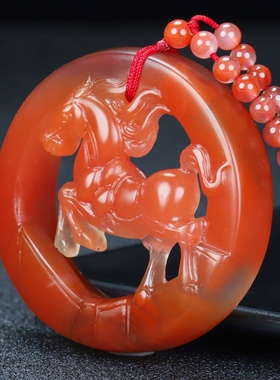 玉思缘天然凉山属相四川南红吊坠