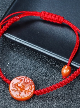 玉思缘男女南红玛瑙朱雀天然吊坠