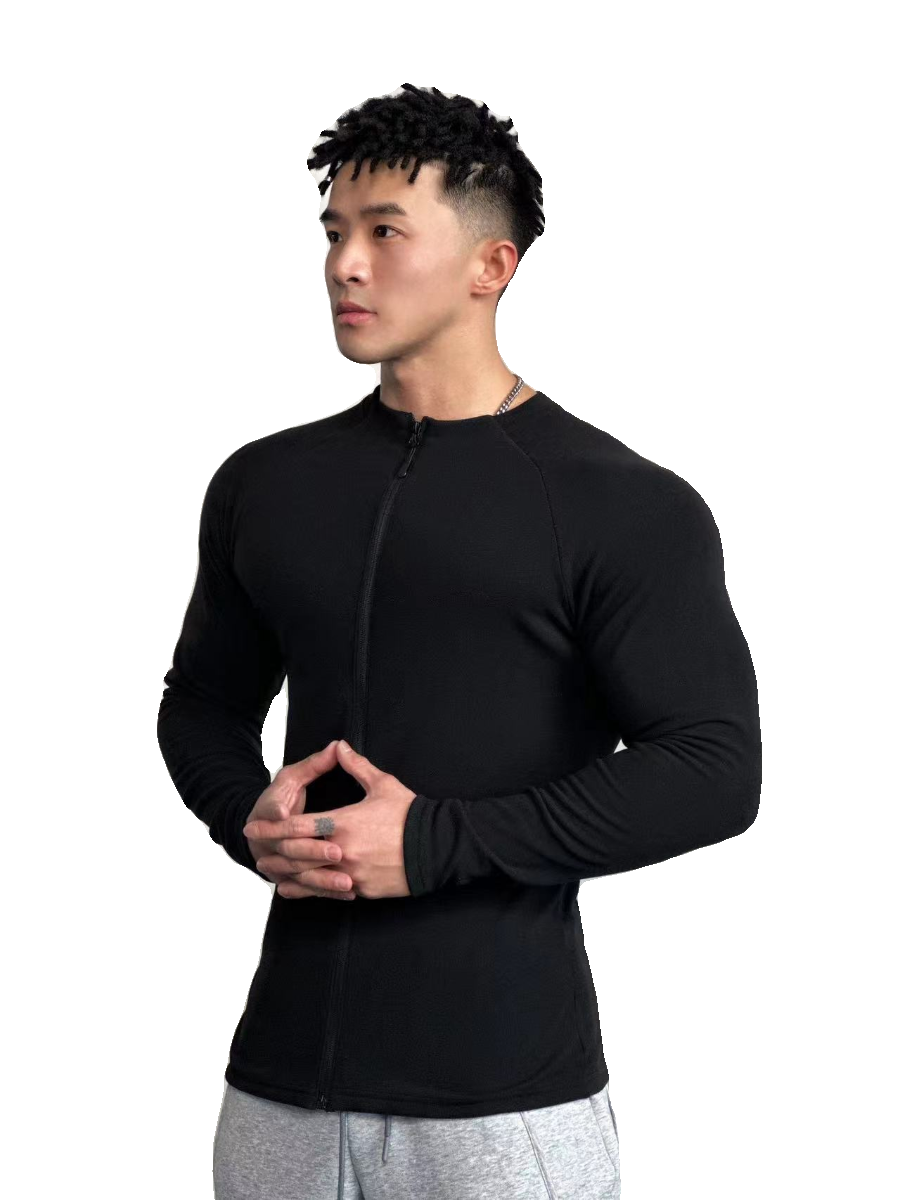 健身长袖T恤男拉链修身280g德绒肌肉运动衣服跑步兄弟美式外套潮,淘宝优惠券,粉丝福利购,淘宝优惠卷