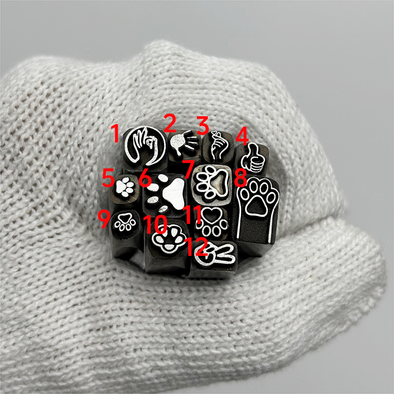 猫爪比心手脚吉言钢印錾子印章打金银首饰手镯錾刻刀工具 - 图0