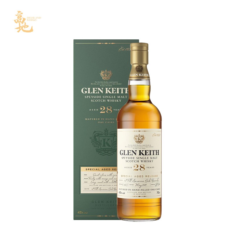 【高地】格兰凯斯28年苏格兰契斯单一麦芽威士忌Glen Keith 700ml - 图1