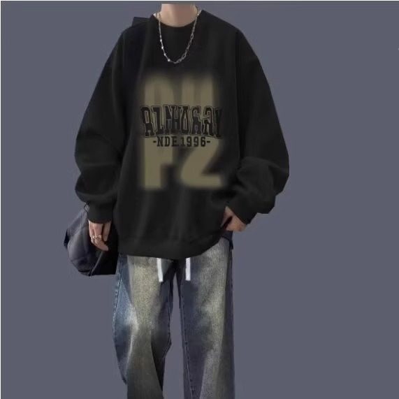 圆领卫衣男套装2024新款秋冬季加绒长袖美式上衣男装一套搭配帅气,淘宝优惠券,粉丝福利购,淘宝优惠卷