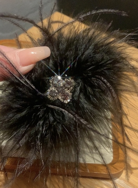 超仙抓夹羽毛显发量发夹高级感