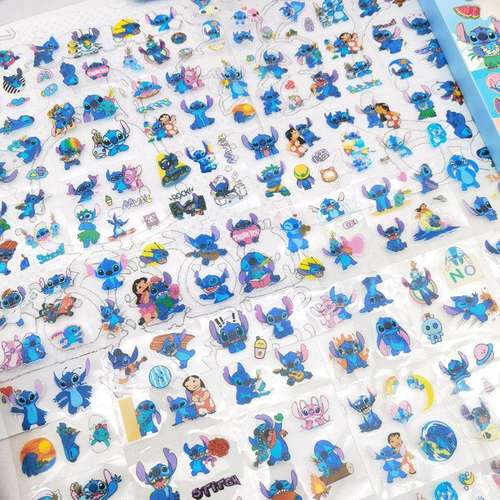 史迪仔儿童贴纸100枚盒装史迪奇动漫手帐贴纸咕卡卡通防水贴画新 - 图1