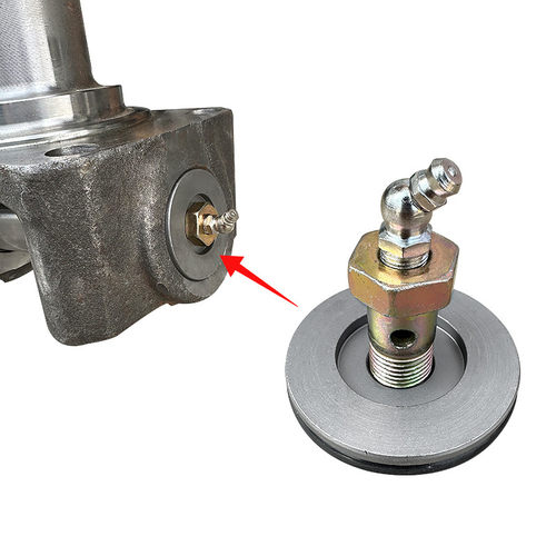 解放J6P前桥主销羊角立轴盖板JH6堵盖J7J6L转向节油封黄油嘴螺丝 - 图0