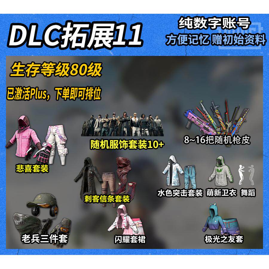 pubg绝地求生账号吃鸡pubg账户80级可排位能竞技购买PLUS激活等级成品