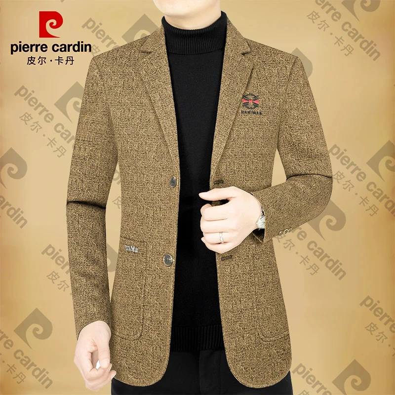 皮尔卡丹男士休闲西装春秋新款中老年爸爸装修身西服商务单西外套,淘宝优惠券,粉丝福利购,淘宝优惠卷