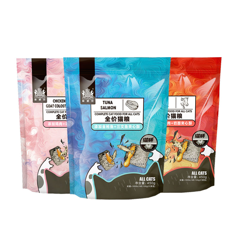 耐威克喵酥450g*3包成幼猫通用全期夹心猫主粮1.35KG鸡肉味天然粮 - 图3