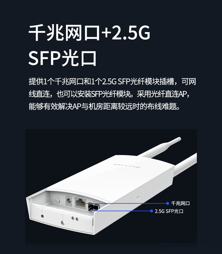 TP-LINK 室外无线AP路由器大功率远距离WiFi6覆盖户外防水双频千兆端口家用公园高速组网AX3000 - 图2