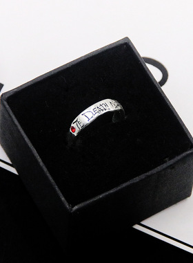 动漫周边 死亡笔记Death Note红色水晶戒指 夜神月L死神cos指环