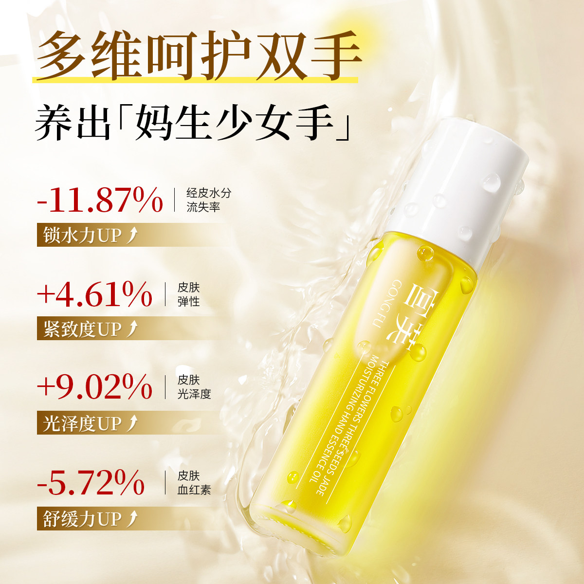 宫芙三花三籽玉润手部精华油护手精油紧致抗皱护手霜补水保湿滋润,淘宝优惠券,粉丝福利购,淘宝优惠卷