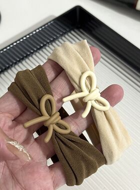 轻奢巨柔软肌肤感面膜腕带发绳超仙蝴蝶结发圈头绳加宽高弹力发饰
