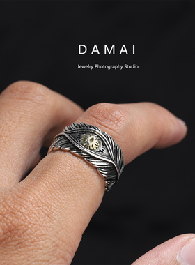 复古恶魔之眼戒指男生