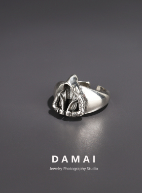 复古暗黑风刺客斗篷风衣戒指男