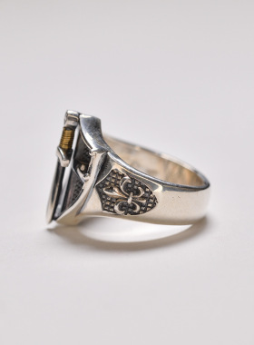 925纯银盾牌戒原创设计戒指美式