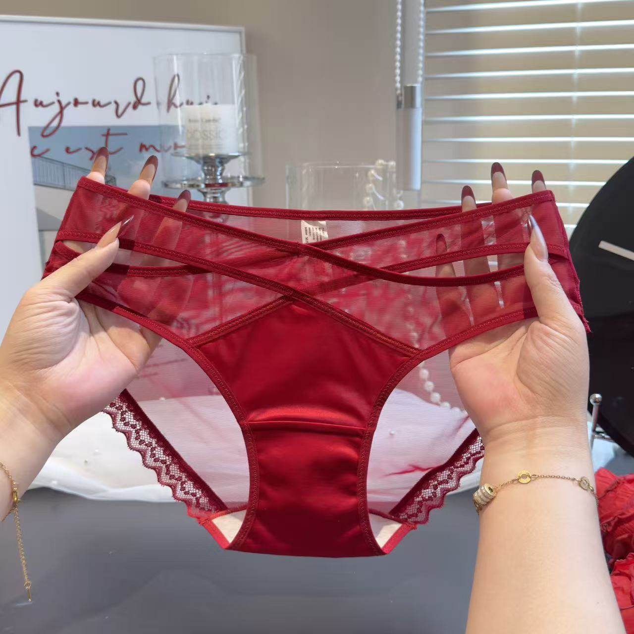 2026新款红色本命年内裤女蕾丝法式无痕轻薄红内裤性感女生礼盒装,淘宝优惠券,粉丝福利购,淘宝优惠卷