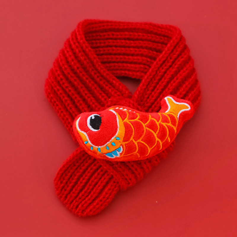 猫咪新年围脖春节围巾狗狗猫咪过年装饰毛线针织保暖平安锦鲤,淘宝优惠券,粉丝福利购,淘宝优惠卷