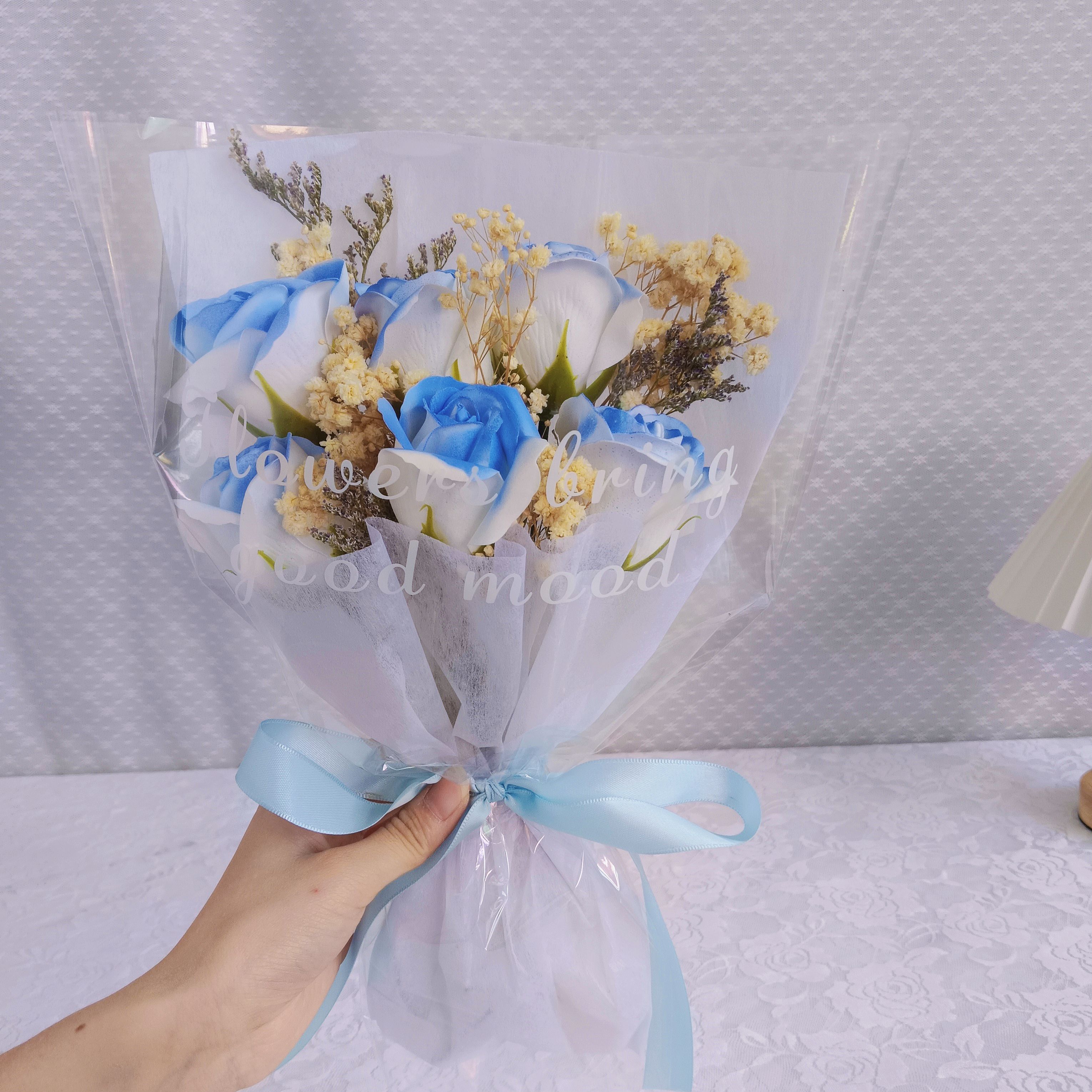 玫瑰花束仿真香皂花束送朋友母亲节生日礼物高级感满天星永生花束