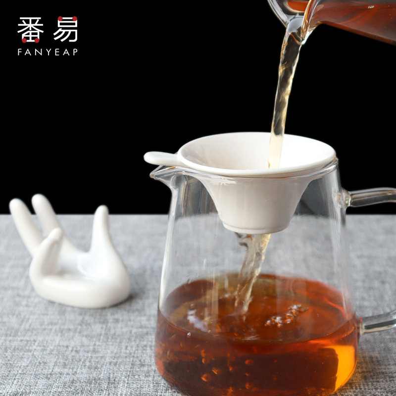 隔茶漏斗不锈钢茶漏器茶滤架功夫茶具配件泡茶神器细网过滤网创意 - 图1