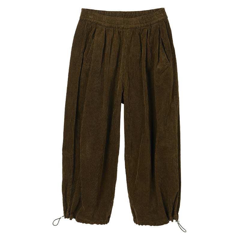 初唯灯芯绒春秋2021新款九分阔腿裤 初唯女装休闲裤