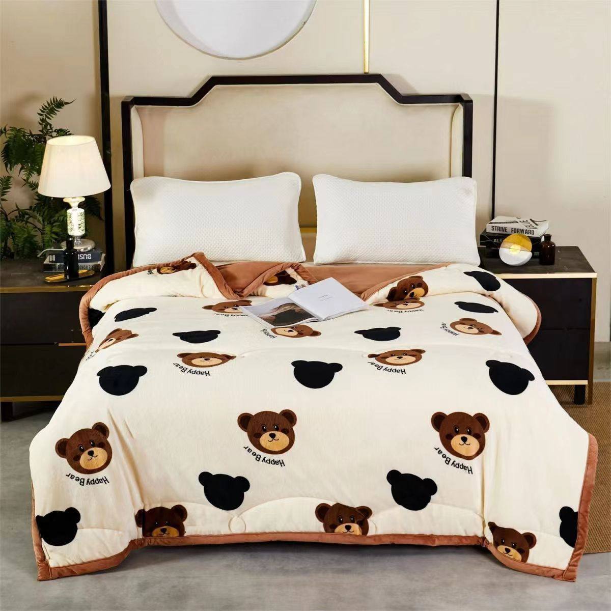 南瓜秋冬被盖毯石墨烯三层夹棉发热被保暖可机洗休闲加厚被子zy,淘宝优惠券,粉丝福利购,淘宝优惠卷