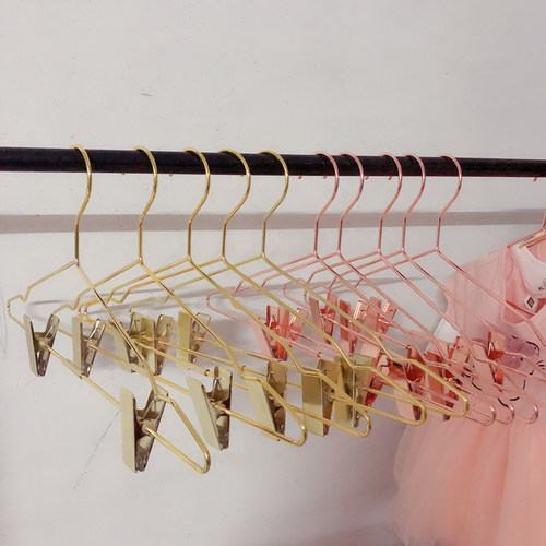 金属裤架ins北欧风金色裤夹服装店玫瑰金衣服挂无痕防滑裙夹 - 图0