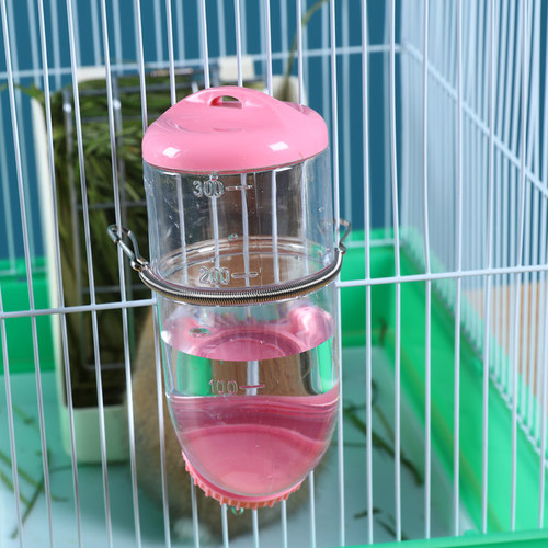 防漏饮水器兔子龙猫豚鼠大小号水壶双滚珠水樽弹簧固定饮水器 - 图1