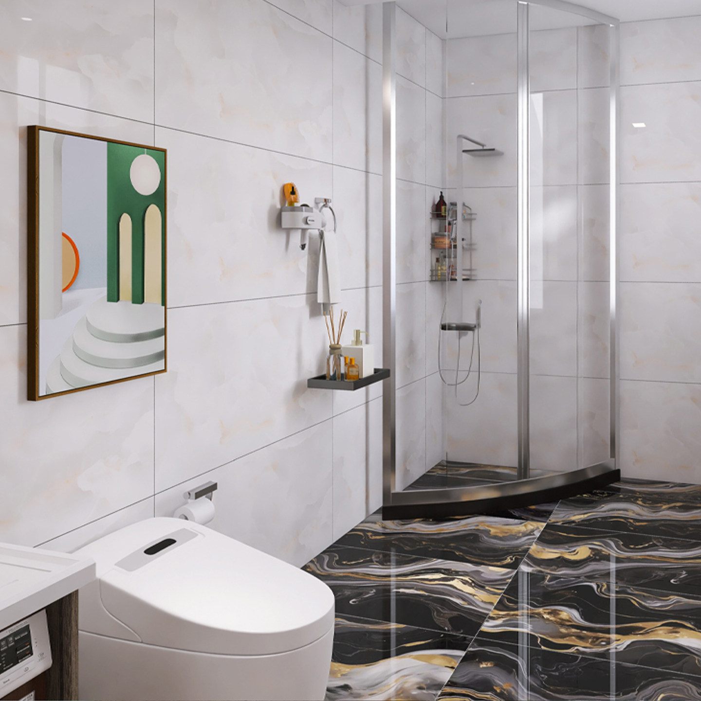 蓝色海洋瓷砖地砖600x1200客厅奢石地板砖厨卫墙砖防滑耐磨地砖 - 图2