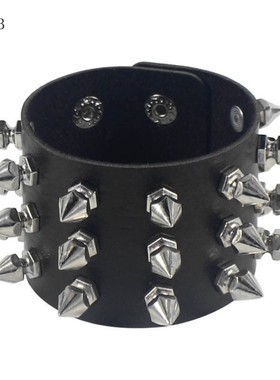 亚文化暗黑朋克风铆钉手环时尚pu皮革手镯摇滚哥特式潮流腕带手链