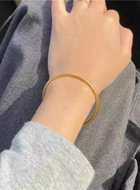 古法传承手镯两世欢锌合金仿金色素圈送礼古法素圈手镯富贵手镯