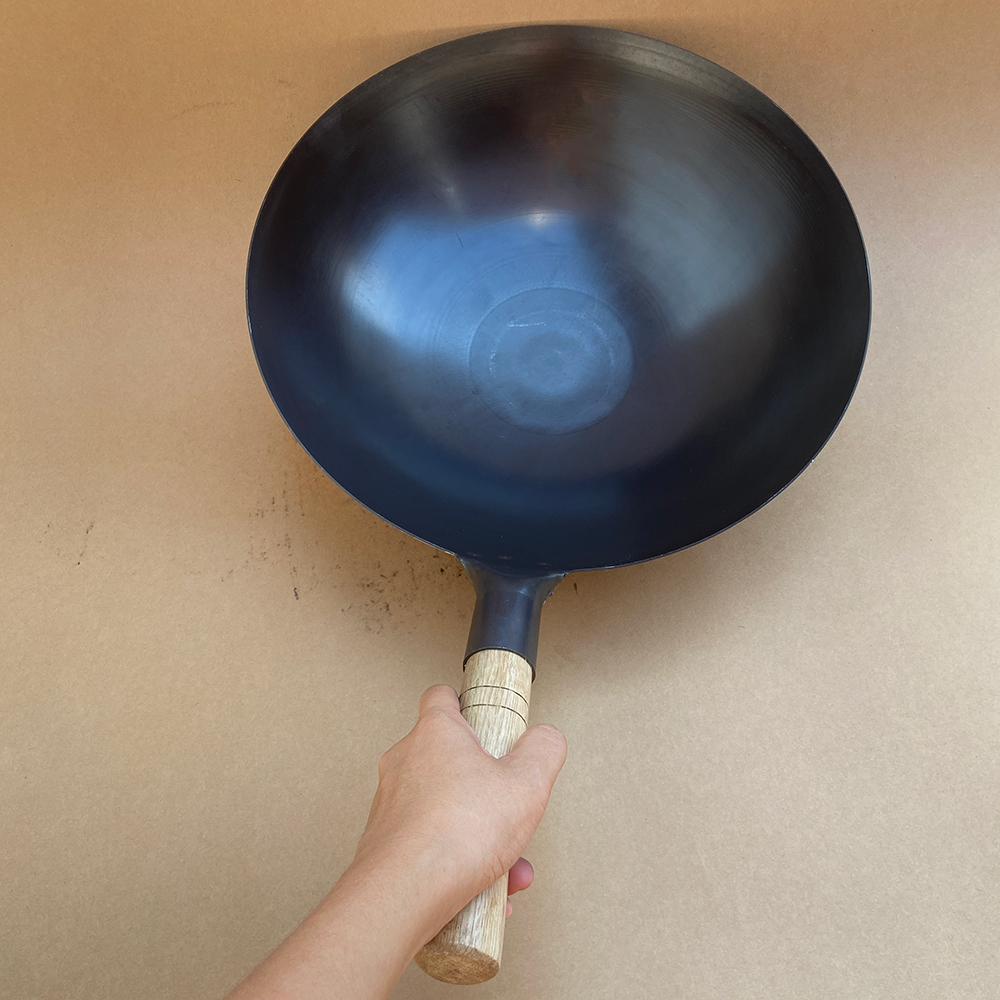 饭店商用铁锅炒锅，传统老式碳钢熟铁大勺手工厨师专用圆底纯铁家用-第5张图片-提都小院