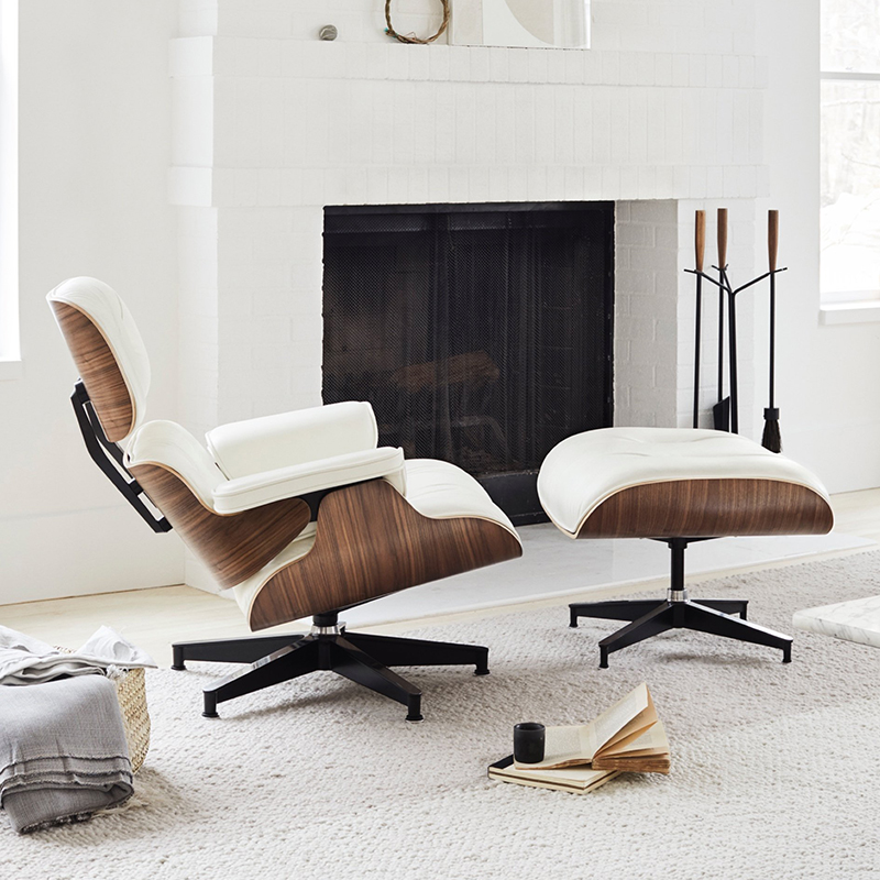 进口真皮伊姆斯躺椅Ray Eames设计师款休闲椅轻奢极简单人沙发椅-图2